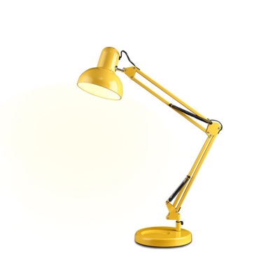 Modern Swing Arm Table Lamp Metal Single Light Table Light in Red/Yellow for Study Room