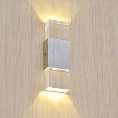 Rectangle LED Wall Light Simple Concise Acrylic Wall Sconce in Sliver for Corridor