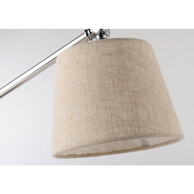 Single Head Swing Arm Floor Light with Fabric Drum Shade Modern Simple Floor Lamp