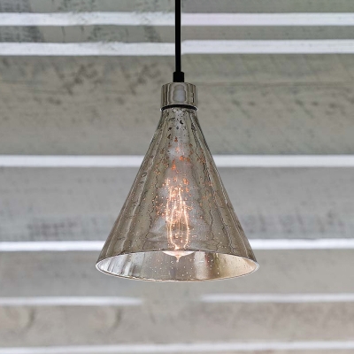 Single Light Cone Suspended Light Modernism Mercury Glass Lighting Fixture for Corridor