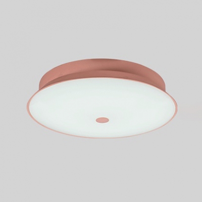 Tapered LED Flush Light Fixture with Acrylic Shade Pink/Yellow Art Deco Ceiling Fixture for Restaurant