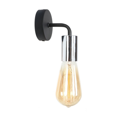 Bare Bulb Mini Wall Sconce Industrial Metal 1 Light Wall Mount Light in Brass/Chrome/Copper