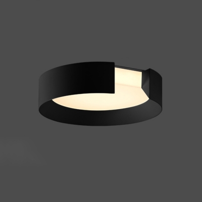 Contemporary C Shape Flush Mount Lighting Acrylic 1 Light Ceiling Light in Black