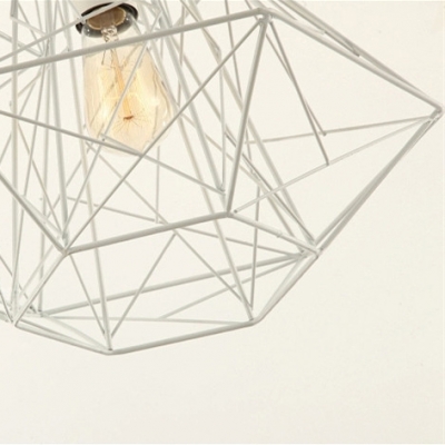 Industrial One-light Cage LED Pendant with Reel Iorn Outshape