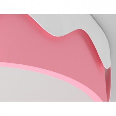 Macaron Metal Shade Flush Light with Cake Shape Pink LED Flush Ceiling Light for Girls Bedroom
