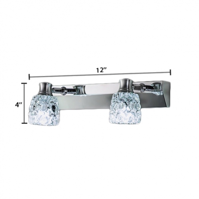 Multi Light Crystal Wall Light Modern Fashion Stainless LED Makeup Lighting Fixture in Chrome for Mirror