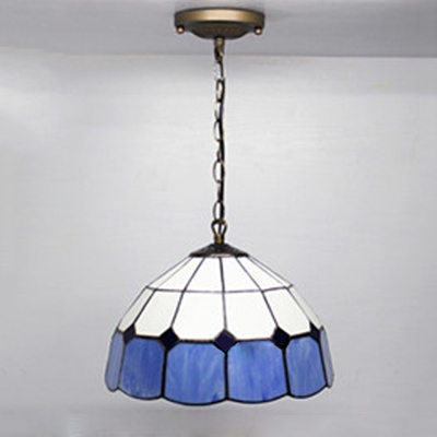 White Stained Glass Style 12 Inch Tiffany Hanging Pendant Lighting