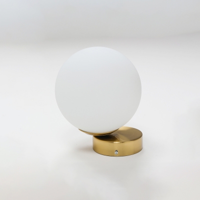 1 Light Sphere Flush Light Fixtures Contemporary Milky Glass Flush Mount Lighting in Gold