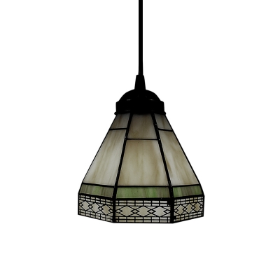 6 Inch Width Shade Tiffany Designed Art Glass Style Mini Pendant Light