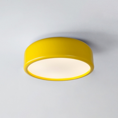 Acrylic Ceiling Lamp with Dome Shade Nordic Style Blue/Coffee/Yellow LED Flush Mount Lighting for Bedroom