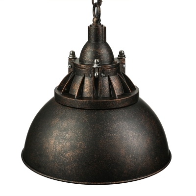 Age Wrought Iron Black/Rust Industrial Barn Cage Pendant Light in Retro Style