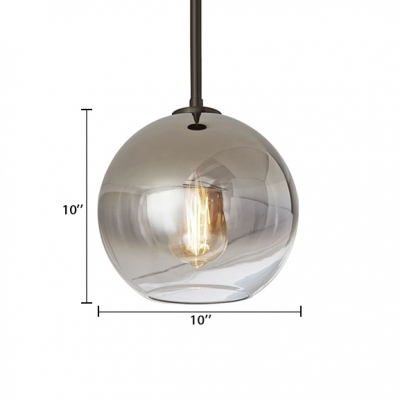 Ball Shade Drop Ceiling Lighting Simplicity Concise Faded Glass 1 Head Pendant Lamp in Silver