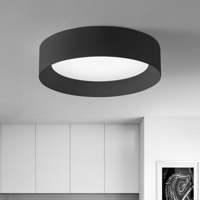 Black Round Flush Light Fixtures Minimalist Acrylic 1 Light Ceiling Light for Living Room