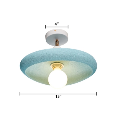 Blue Round Wall Mount Fixture Nordic Style Metal 1 Light Wall Lighting for Bedroom Living Room
