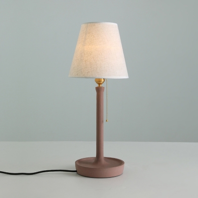 Brown Tapered Shade Table Light Modern Simple Fabric Accent Desk Light for Study Room