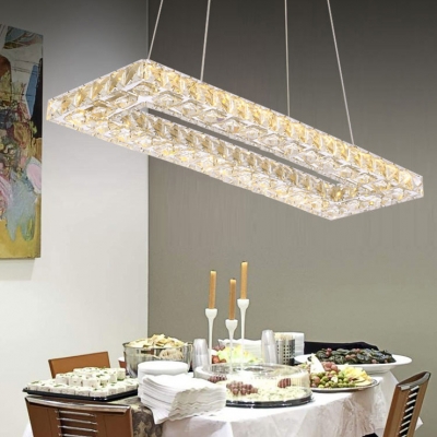 Crystal Linear LED Lighting Fixture Modern Luxury Hanging Lamp in Warm/White/Neutral