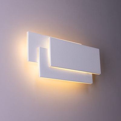 Designers Style Rectangle Wall Lighting Aluminum LED Wall Sconce in White for Restaurant