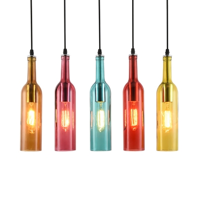 Industrial Pendant Light Liquor Bottle Repurposed