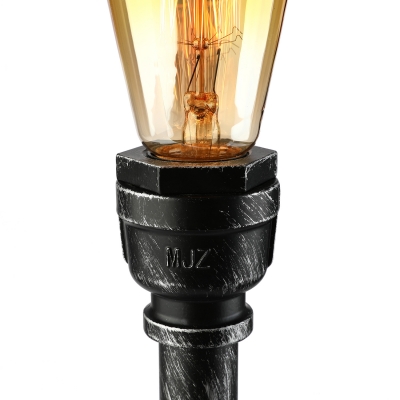 Industrial Single Light Retro Rust Finished Pipe Table Lamp for Bar