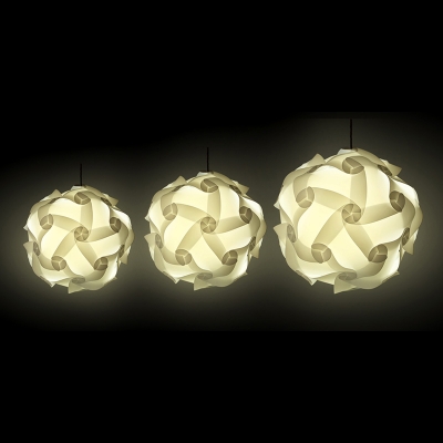 Plastic Jigsaw Ceiling Pendant Light Stylish Modern 1 Light Suspended Lamp in White for Kids