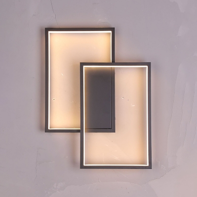 Rectangular Lighting Fixture Modernism Plastic LED Wall Light Sconce in Warm/White