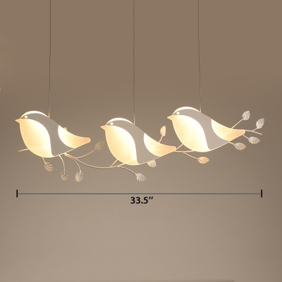 Acrylic Bird Shape Drop Light Contemporary Multi Light Pendant Lamp for Children Room