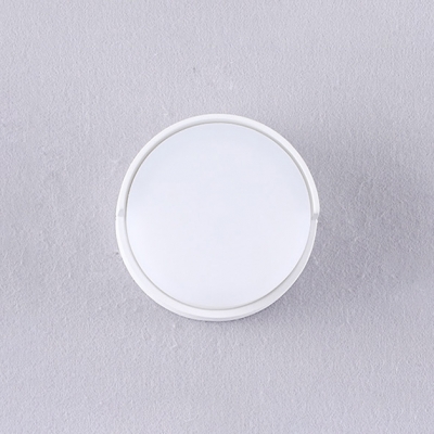 Acrylic Round Shade Wall Sconce Simplicity 1 Head LED Wall Mount Light in White for Hallway