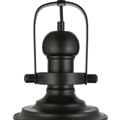 Loft Style Bowl Hanging Lamp with Glass Shade Single Head Ceiling Pendant Light in Black Finish