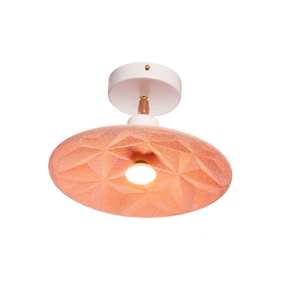 Metal Wall Mount Light with Disc Shade Rotatable Pink/Yellow Single Head Wall Lamp for Foyer Porch