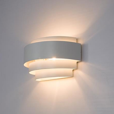 Modern Semicircle Wall Lights Metal Single Head Wall Sconce in White for Hallway