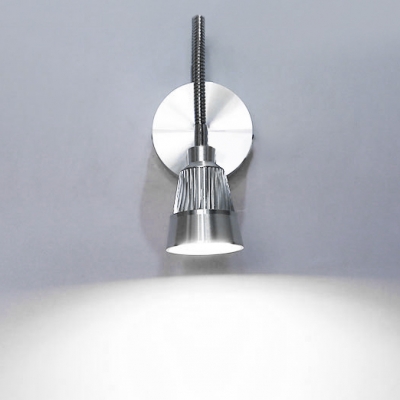 Modernism Swing Arm Reading Lamp Metallic Single Light LED Sconce Lighting in Chrome