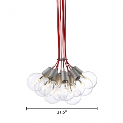 Open Bulb Cluster Pendant Light Stylish Glass Multi Hanging Light for Restaurant Living Room