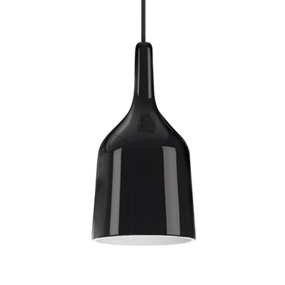 Wine Shade Hanging Light Simplicity Modern Metal LED Suspension Light in Black for Bedroom