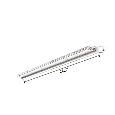 Crystal Linear LED Vanity Light Contemporary Makeup Lighting Fixture in Chrome Finish