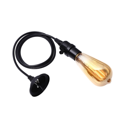 Industrial Style Black Bare Bulb LED Mini Pendant Light