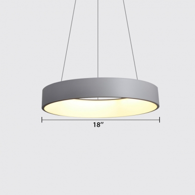 Modern Nordic Hoops LED Pendant Light Metal Acrylic Single Pendant Lamp in Black/Gray/White