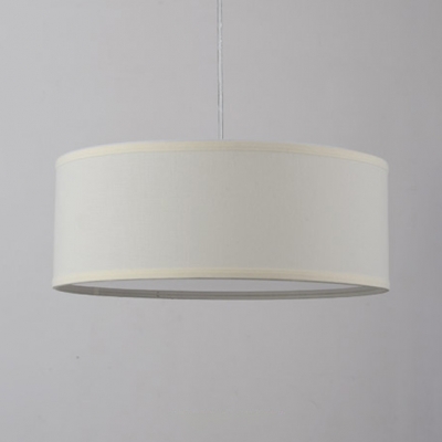 Off-White Round Suspension Light Modern Design Fabric 3 Head Drop Ceiling Lighting