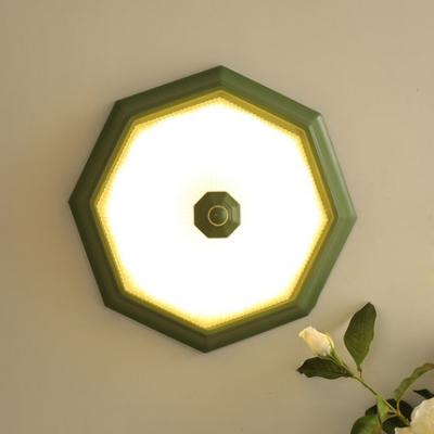 Ribbed Glass Dome Wall Lamp Stylish Simple LED Wall Lighting in Olive for Corridor Hallway