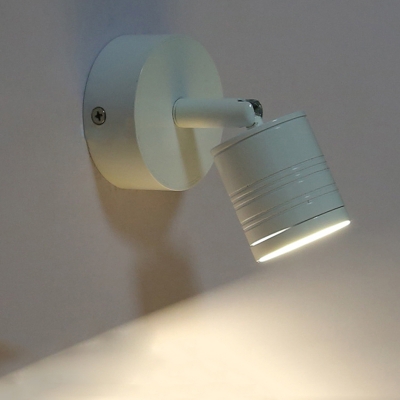 White Mini LED Wall Lamp Modern Metal 1 Head Sconce Lighting for Staircase Corridor