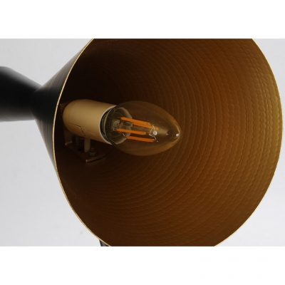 Adjustable 1 Head Hourglass Desk Lamp Designers Style Simple Metal Table Light in Black