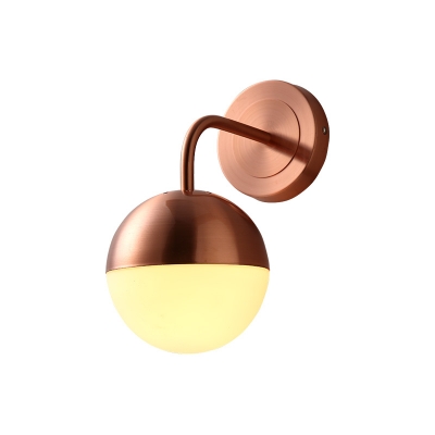 Copper Round Wall Mounted Lamp Artistic Post Modern Metal LED Wall Sconce for Bedside