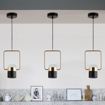 Gold Cylinder Suspended Ceiling Light Designers Style Adjustable