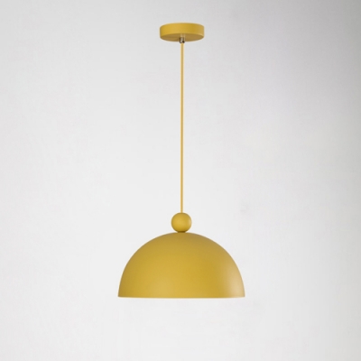 Half Globe LED Pendant Lamp Macaron Simple Colorful Metal Ceiling Light for Children Room