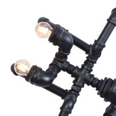Iron Spider Design Pipe Wall Lamp Industrial Stylish 2 Lights Wall Mount Light in Black