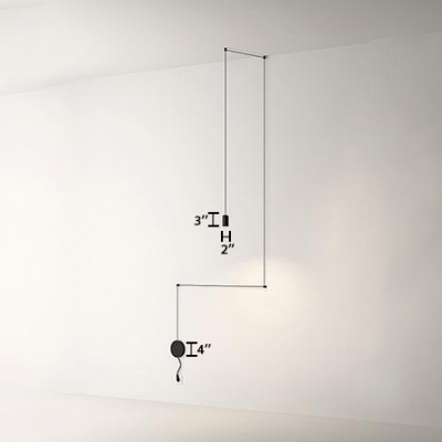 Metal Linear Suspended Lamp Designers Style 1/3/9 Light Lighting Fixture in Black