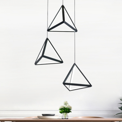 Silicon Gel Triangle Hanging Light Modern Design 3 Light Decorative Pendant Light