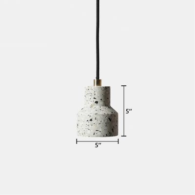 Single Light Pendant Lamp Designers Style Stony Drop Light in White for Kitchen Bedroom