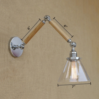 Transitional Style Industrial Lodge Adjustable One Light Sconce with 7.28
