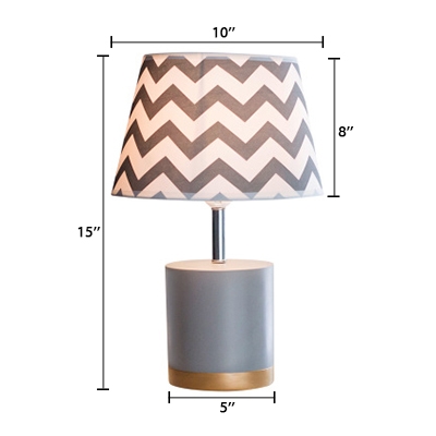 Zig Zag Table Lamp with Gray Resin Base Contemporary Study Room Single Light Table Light