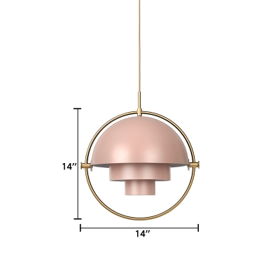 1 Bulb Metal Ring Pendant Lamp Macaron Nordic Accent Suspended Lamp for Children Room